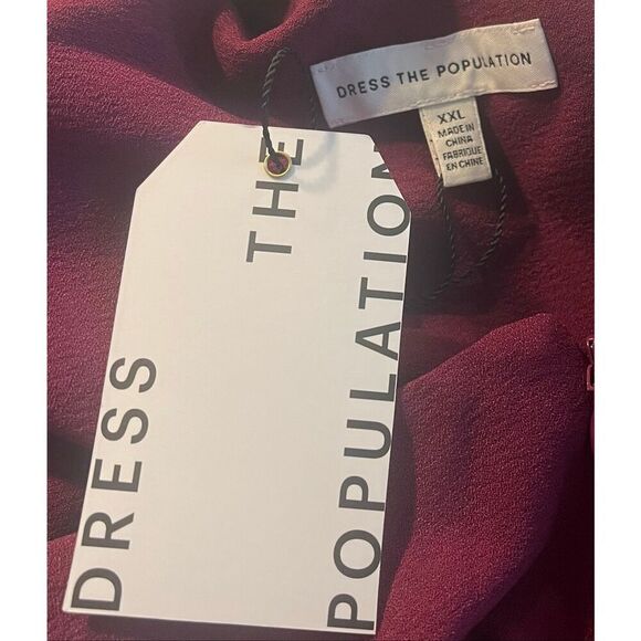 Dress the Population  Georgina Asymmetrical Bow Neckline - XXL (14-16) - Picture 4 of 6